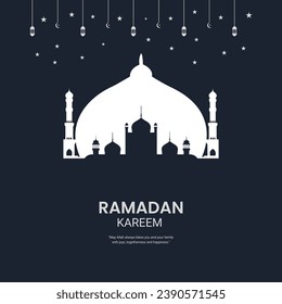 Ramadan Mubarak creative design for social media post. Happy Ramadan Mubarak.