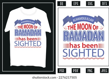 Ramadan Mubarak Custom Typography T Shirt Design