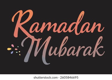 Ramadan Mubarak with decoration typography calligraphy illustration