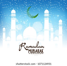 Ramadan Mubarak Design Background. Illustration for greeting card, poster and banner