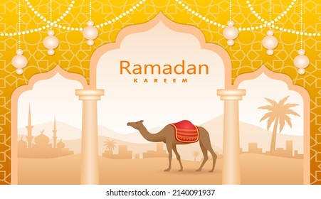Ramadan Mubarak Design mit Kamel