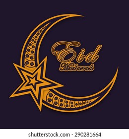 Ramadan Mubarak and eid Mubarak Celebration decoration moon Design Greeting