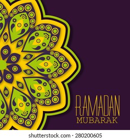 Ramadan Mubarak and eid Mubarak Celebration Floral Frame decoration Design Greeting