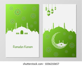 Ramadan Mubarak and Eid concept. Illustration of islamic design flyers, greeting card, pamphlet or others your content.