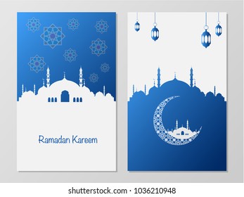 Ramadan Mubarak and Eid concept. Illustration of islamic design flyers, greeting card, pamphlet or others your content.