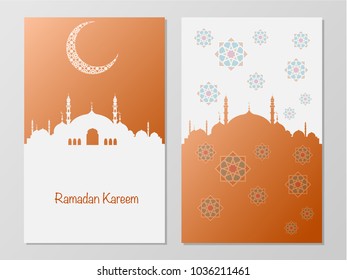 Ramadan Mubarak and Eid concept. Illustration of islamic design flyers, greeting card, pamphlet or others your content.