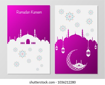 Ramadan Mubarak and Eid concept. Illustration of islamic design flyers, greeting card, pamphlet or others your content.