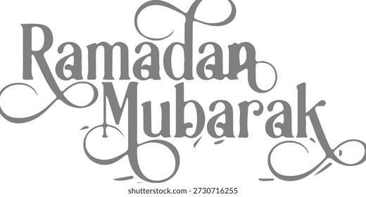 Ramadã Mubarak: Elegante Caligrafia Cinza Saudação para a Celebração do Ramadã, Tradição Espiritual e Unidade Cultural