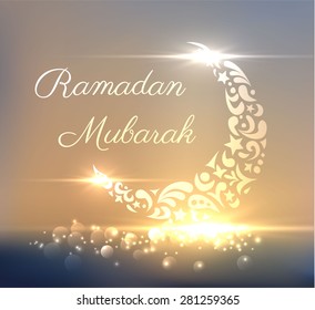 Ramadan mubarak festive background with crescent moon. Vector eps10.