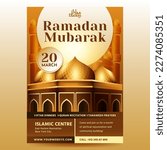 Ramadan mubarak flyer design template and background