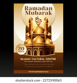 Ramadan mubarak flyer design template and background