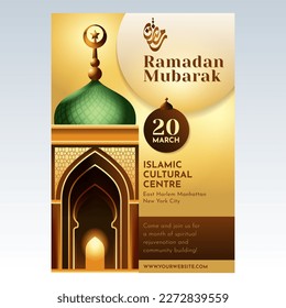 Plantilla de diseño de volante Ramadan Mubarak y fondo