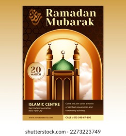 Plantilla de diseño de volante Ramadan Mubarak y fondo