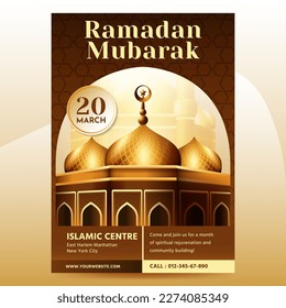 Ramadan mubarak flyer design template and background