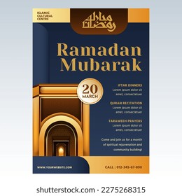 Ramadan mubarak flyer design template and background