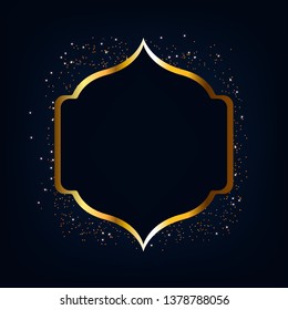 Ramadan mubarak gold glitter background Vector.