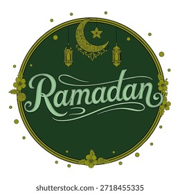 Ramadan Mubarak Green Vector Art