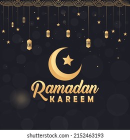 Ramadan mubarak. Greeting background for premium vector illustration, poster and banner.