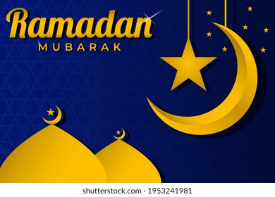 Ramadan mubarak greeting background. Suitable for content for the holy month of Ramadan, Islamic content, religious content, and others.