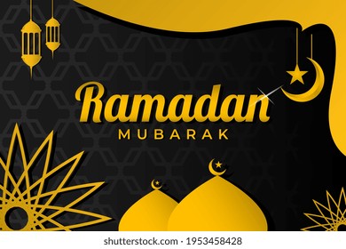 Ramadan mubarak greeting background. Suitable for content for the holy month of Ramadan, Islamic content, religious content, and others.
