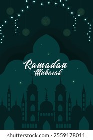 Ramadan Mubarak Greeting Card or Template Design