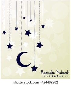 Ramadan Mubarak Greeting Card. Vector illustration.