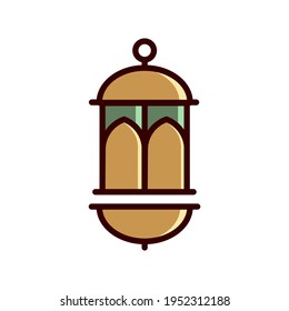 Ramadan Mubarak Greeting Lattern Icon Vector. arabic lattern vector