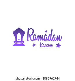 Ramadan Mubarak greeting template islamic and arabic lantern vector illustration