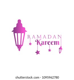 Ramadan Mubarak greeting template islamic and arabic lantern vector illustration