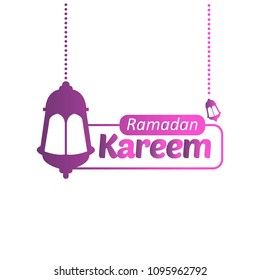 Ramadan Mubarak greeting template islamic and arabic lantern vector illustration