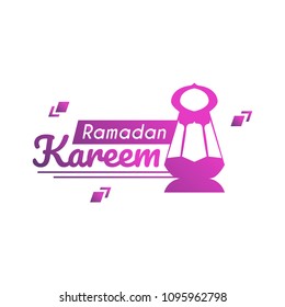 Ramadan Mubarak greeting template islamic and arabic lantern vector illustration
