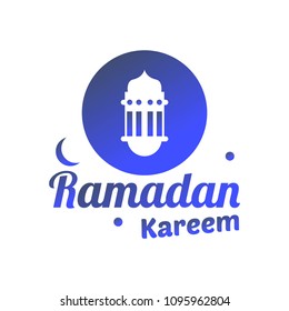Ramadan Mubarak greeting template islamic and arabic lantern vector illustration