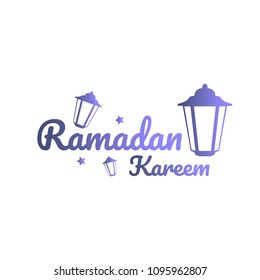 Ramadan Mubarak greeting template islamic and arabic lantern vector illustration