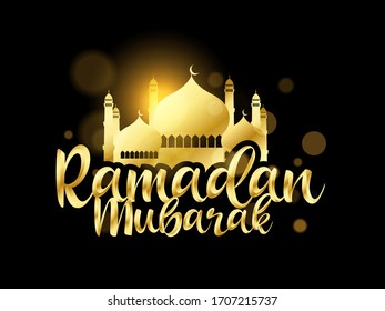 Ramadan Mubarak saludo vector elegante antecedentes con luna, estrellas, farol para banner, Volante, medios sociales, impresión, afiche, web.