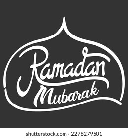 ramadan mubarak hand lettering vector
