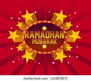ramadan mubarak has mean muslim event, beautiful greeting card background or banner with star party theme.  design illustration