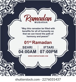 Ramadan Mubarak Iftari Time banner template 