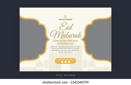 Diseño de la tarjeta Ramadan Mubarak Invitation Post. Una buena plantilla para la publicidad en las redes sociales. Perfecto para publicaciones en medios sociales, antecedentes y anuncios en internet de banner.