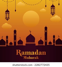 Ramadan Mubarak Islamic Background Template