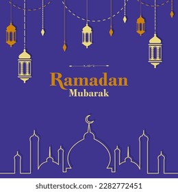 Ramadan Mubarak Islamic Background Template
