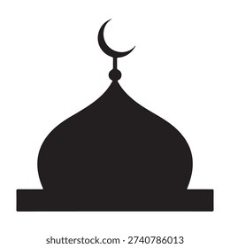 Ramadan Mubarak Islamic festive card design with crescent moon symbol