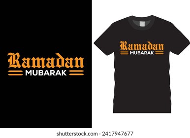 Ramadan Mubarak Islamic Typography, calligraphy, Lettering t-shirt design for t-shirt, cards, frame artwork, bags, mugs, stickers, tumblers, phone cases, print etc.