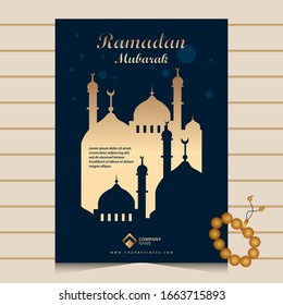 Ramadan Mubarak Kareem background poster design vector graphic