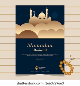 Ramadan Mubarak Kareem background poster design vector graphic