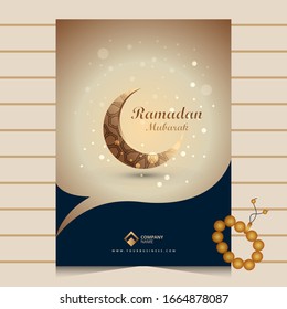 Cartel de fondo Ramadan Mubarak Kareem diseño vectorial gráfico