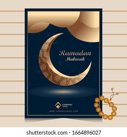 Ramadan Mubarak Kareem Hintergrund Poster Design Vektorillustration Grafik