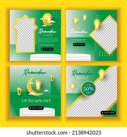 Ramadan Mubarak Kareem Banner sale Season Greeting for Social Media Template vector artwork