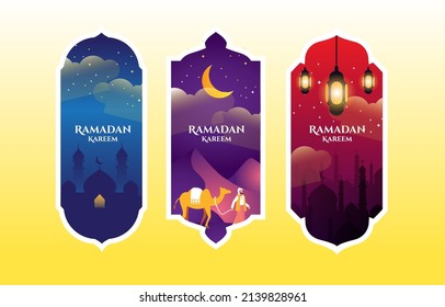 Ramadan Mubarak Kareem Banner sale Season Greeting for Social Media Template vector artwork