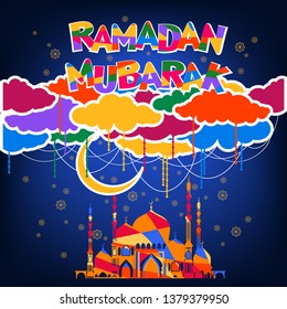 Ramadan Mubarak. Ramadan Kareem. Pattern, ornament - traditional oriental design. Islamic background.  