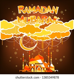Ramadan Mubarak. Ramadan Kareem. Pattern, ornament - traditional oriental design. Islamic background. Holy Month. Mosque background. Arabic. Indian.